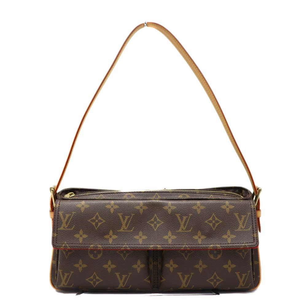 Louis Vuitton Vivacite Hobo Shoulder Bag Canvas Brown